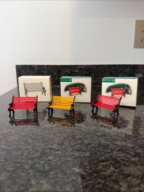 Department 56 Miniature Park Benches - all 3